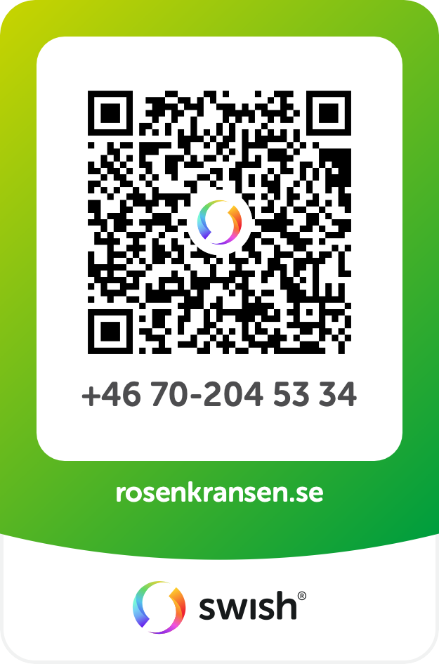 Swish QR-kod för frivillig donation till Rosenkransen